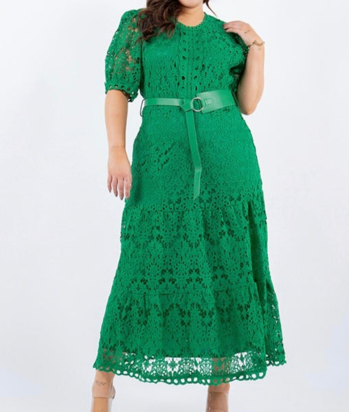 Green with Envy Lace Dress PLUS