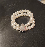 Turtle Double Pearl Bracelet