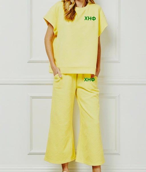 Chi Eta Phi Yellow Pant Set