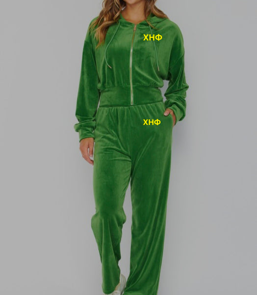 Chi Eta Phi Hooded Velour Set