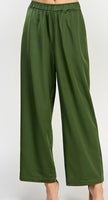 Olive Satin Pant Set