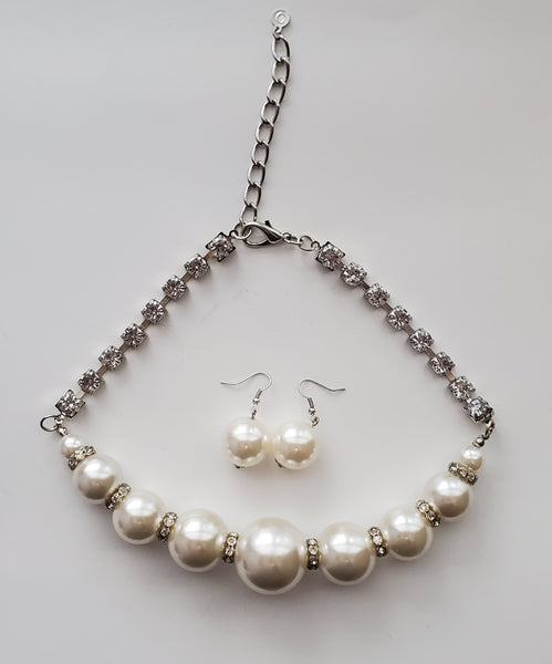 Pearls N Bling Necklace Set