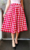 Red Polka Midi Skirt