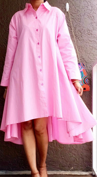 Baby Pink Hi Lo Dress
